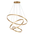 Modern Golden Circular Rings Chandelier With LED Light Hanging Design