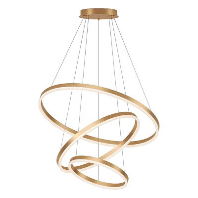 Modern Golden Circular Rings Chandelier With LED Light Hanging Design 3d model