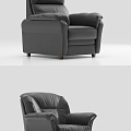 American Style Single Sofa Leather Sofa 3d model