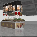 Traditional Chinese Restaurant With Pan Fried Buns Food Display Red Lanterns And Staff