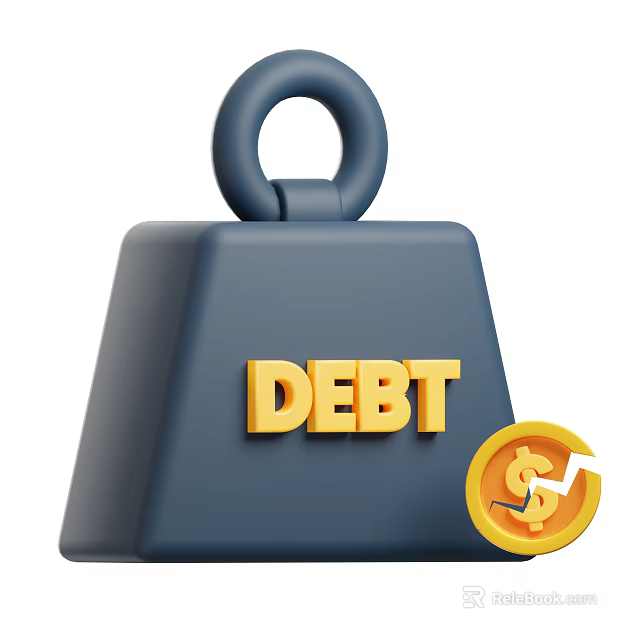 Decorative Ornament Set Featuring Debt Weight and Dollar Coin Upward Arrow Design 3d model 