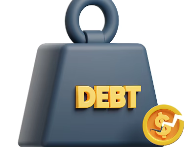 Decorative Ornament Set Featuring Debt Weight and Dollar Coin Upward Arrow Design 3d model