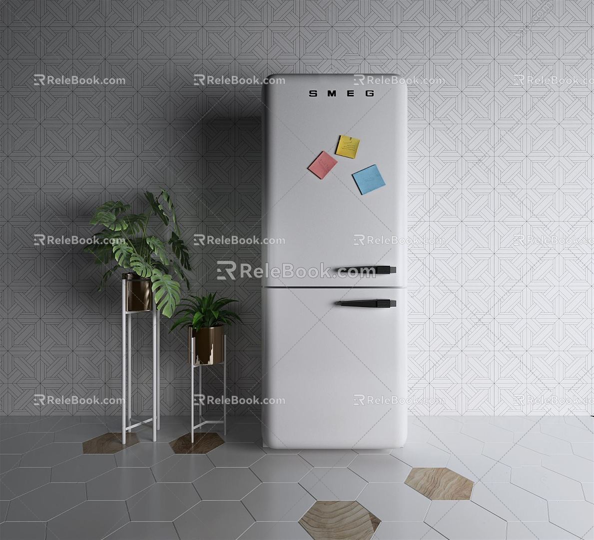 Nordic refrigerator 3d model