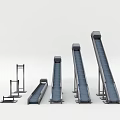 Industrial Inclined Conveyor Belt Equipment With Metal Support Frames And Multiple Units