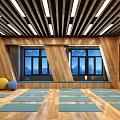 Vibrant Sports Fitness Lounge With Red Chairs Workout Posters And Training Gear