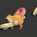 Modern Donuts Bread Breakfast West Point 3d model