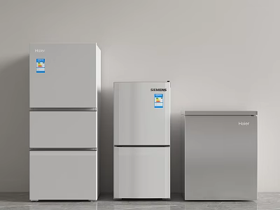 Haier and Siemens Refrigerators and Freezers in Various Styles for Home Use 3d model