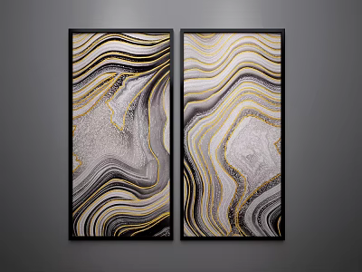 New Chinese abstract painting decorative painting 3d model New Chinese abstract painting decorative painting 3d model