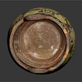 Hand Carved Clay Sculpture Pot With Two Handles And Colorful Patterns