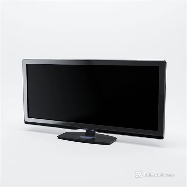 Modern Black Computer Monitor With Sleek Screen And Stable Stand Design 3d model 