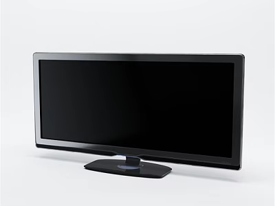Modern Black Computer Monitor With Sleek Screen And Stable Stand Design 3d model