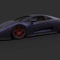 Purple Sports Car With Sleek Design And Red Alloy Wheels