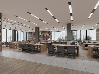 modern library 3d model