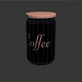 Black Coffee Storage Jar With Copper Lid And Gold Coffee Lettering