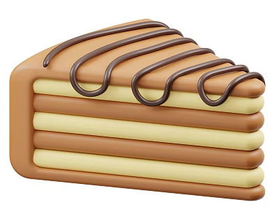 Delicious Layered Cake With Chocolate And Vanilla Layers Topped With Chocolate Drizzle 3d model