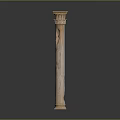 Classical Roman Column With Intricate Carved Details And Traditional Design