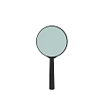 Classic Black Magnifying Glass With Smooth Handle And Clear Round Lens