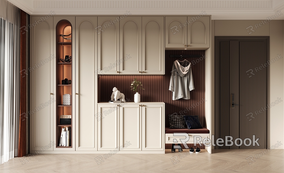 Modern Cream Style Shoe Cabinet Cream Style Shoe Cabinet model