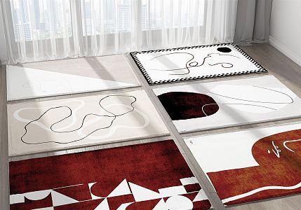 Modern Square Carpet Combo 3d model