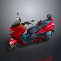 Red And Blue Motorcycle Featuring Sleek Body Design And Reflective Surface 3d model