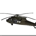 Brown Military Helicopter With Open Door Rotors Windows And Detailed Exterior