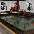 Seafood Restaurant Featuring Fresh Live Seafood Display Tanks With Crabs And Lobsters