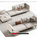 Multi-person sofa double sofa 3d model