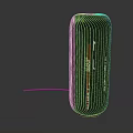 Modern Cylindrical Wired Speaker With Red Pink LED Lights For Home Daily Electrical Appliance