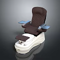 Luxury Brown Pedicure Chair With Quilted Backrest White Base And Armrests