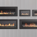 Sleek Modern Fireplace Designs With Different Flame Effects And Sizes For Contemporary Interior 3d model