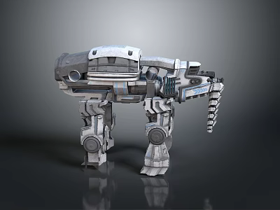 Sci Fi Game Movie Mechanical Character With Four Legged Robotic Structure Metal Armor And Mechanical Joints 3d model