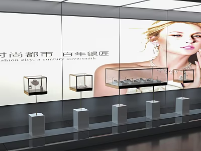 Fashion City Century Silversmith Jewelry Display With Glass Cases And Showcases 3d model