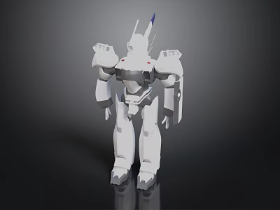 Futuristic White Mechanical Humanoid Robot Figure With Armor Joints And Antenna Design 3d model