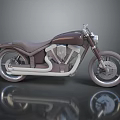 Cruiser Motorcycle with Brown White Body V-Type Engine Single Seat Alloy Wheels Glossy Finish