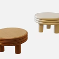 Minimalist Round Layered Design Stools With Brown Beige Tones And Cylindrical Legs