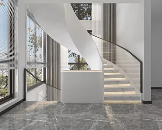 modern revolving staircase 3d model
