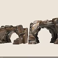 Two Rock Arch 3D Models With Natural Textured Surfaces In Neutral Tones