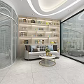 Modern Dental Clinic Interior With Dental Chair Medical Equipment Computer Plants And White Blinds