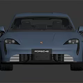 Blue Porsche Taycan Electric Sports Car With Sleek Design And Modern Look