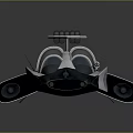 Futuristic Black And White Aircraft With Transparent Cockpit Emblem And Streamlined Design