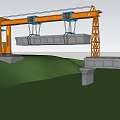 Orange Rail Mounted Gantry Crane Industrial Equipment For Lifting Heavy Concrete Blocks