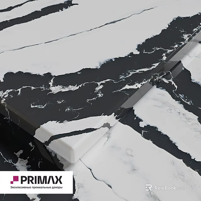 High Quality Marble Components With Natural Black White Veins For Interior Decoration 3d model 
