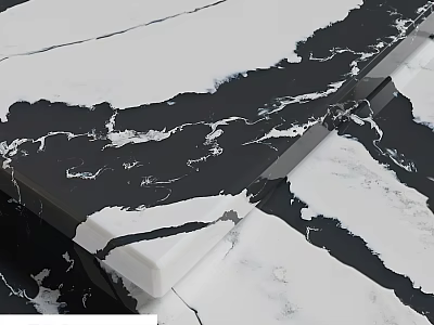 High Quality Marble Components With Natural Black White Veins For Interior Decoration 3d model
