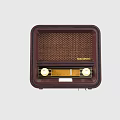 Vintage Philips Radio With Dark Brown Case Mesh Front Panel And Two Knobs 3d model
