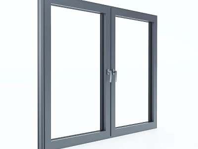 Modern Aluminum Casement Window Design With Double Glass Panels For Home 3d model