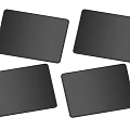 Four Black Mouse Pads For Computer Desk Use And Gaming Activities 3d model