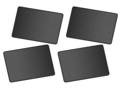 Four Black Mouse Pads For Computer Desk Use And Gaming Activities 3d model
