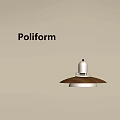 Poliform Modern Pendant Light With Metal Top And Wooden Shade Minimalist Design