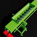 Green Industrial Conveyor Equipment With Long Belt And Support Frames