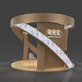 Chow Tai Seng Jewelry Elegant Exhibition Booth With Curved Structure Display Cabinets And Modern Decor